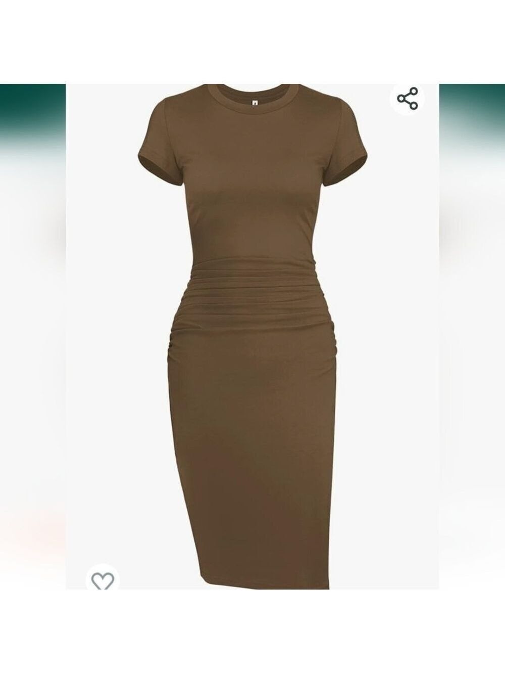 MissufeWomen's Casual Ruched Bodycon Midi Dress NWOT Size M
